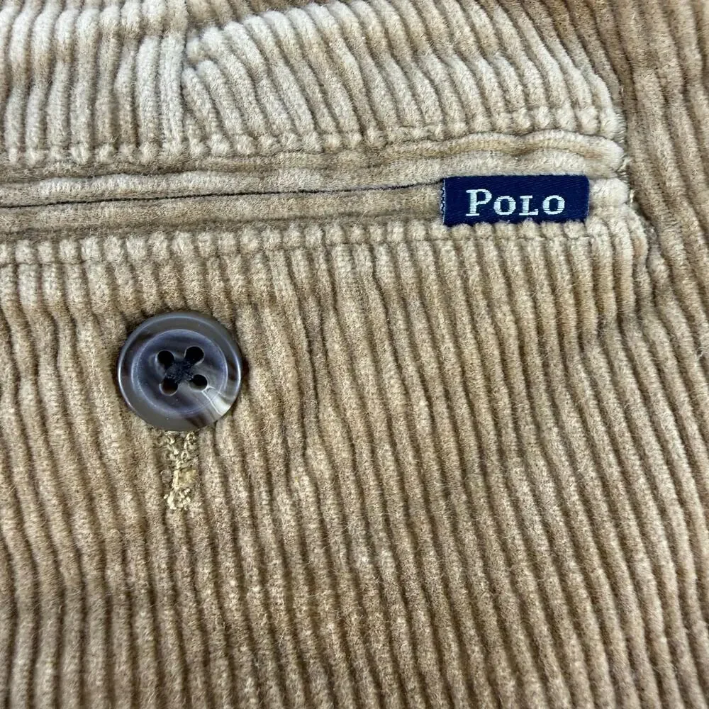 Polo Ralph Lauren Corduroy Pants Boys Y18 Tan Preppy Fall Winter EUC